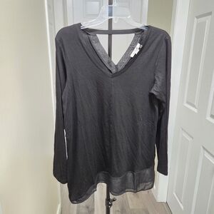 Nwt Simply Noelle Viscose Blend Black Long Sleeve Top